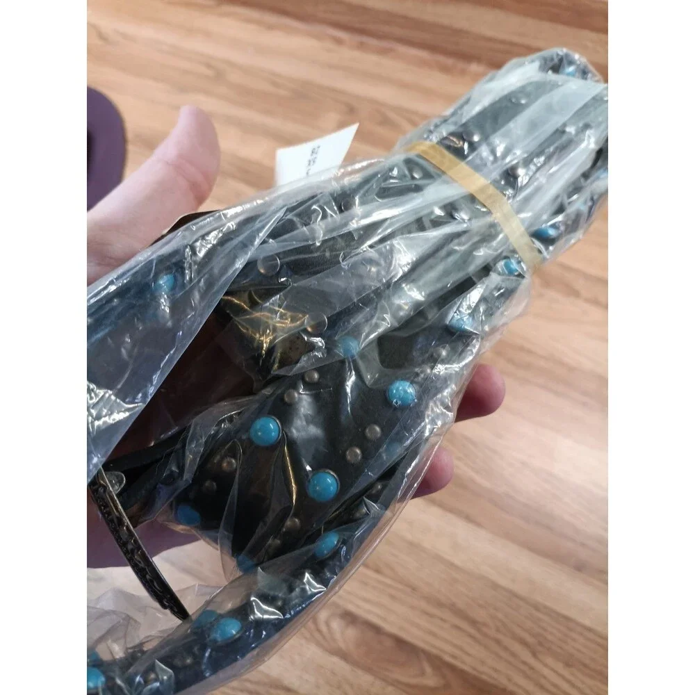 Torrid Black Western Style Belt W/Faux Turquoise Size 5X NWT